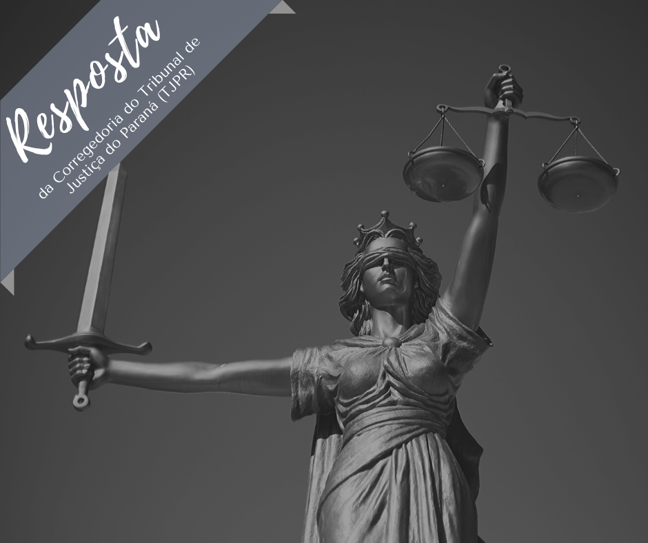 Imagem do símbolo da justiça, uma mulher segurando uma balança e uma espada com os olhos vendados